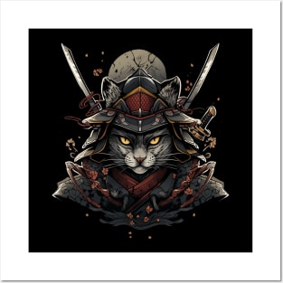 samurai cat Posters and Art